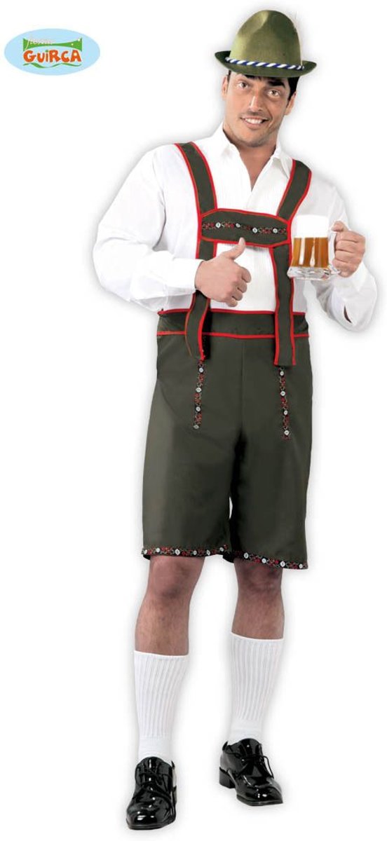 Boeren Tirol & Oktoberfest Kostuum | Leo Leerbroek Man | Maat 48-50 | Carnaval kostuum | Verkleedkleding